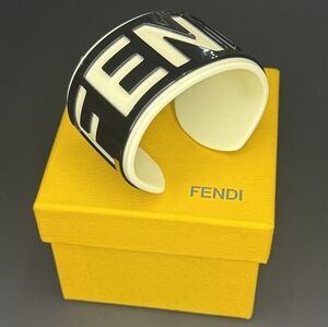 Fendi Black and White Cuff Bracelet